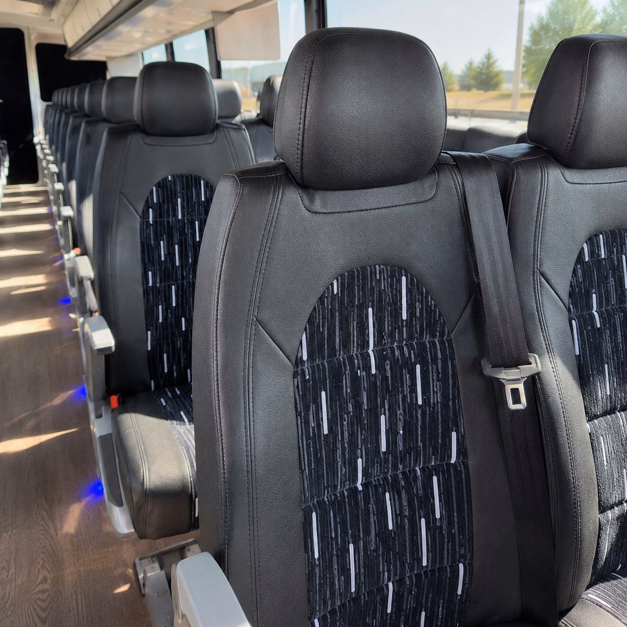 56 passenger charter bus interior